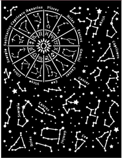 Stamperia Thick stencil cm 20X25 - Cosmos Infinity constellation