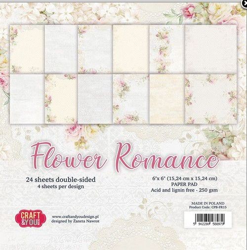 Craft & You Design 6x6 Paper Pad Fower Romance