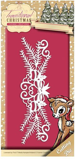 Yvonne Creation Traditional Christmas Stanzschablone Holiday Garland YCD10055