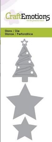CraftEmotions Stanzschablonen Weihnachtsbaum und Sterne 115633/0121