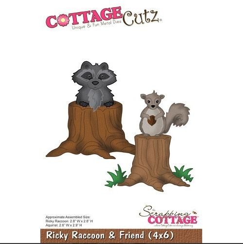 Cottage Cutz Stanzschablone Ricky Raccoon & Friend 4x6