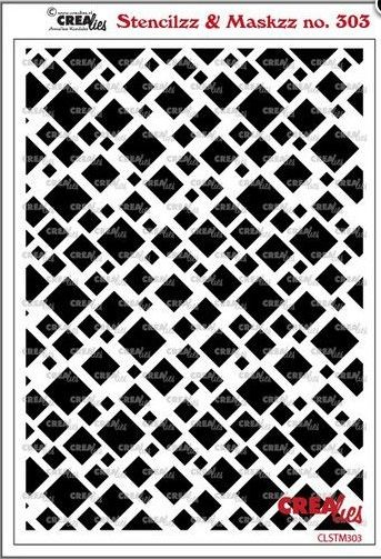 Crealies Stencilzz/Maskzz Quadrate 15 x 21 cm