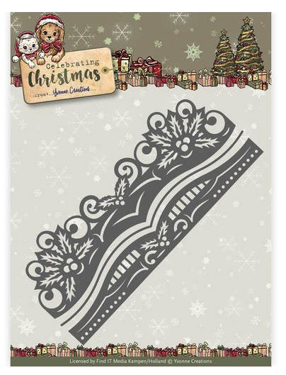 Yvonne Creations Celebrating Chrstimas Holly Border Die / Stanzschablonen YCD101112