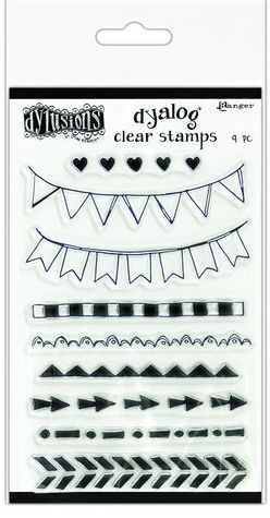 Ranger Dylusions Clear Stamps Dyalog on the edge