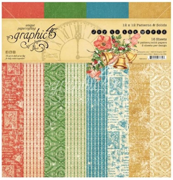 Graphic 45 12x12 Joy to the world Patterns & Solids