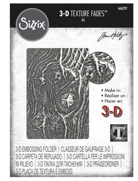 Sizzix 3D Texture Fades by Tim Holtz Woodgrain (666297)