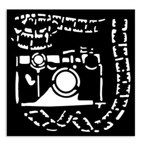 Stamperia Art of Travelling Thick Stencil 12x12cm Photography (KSTDS09)