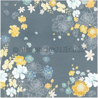 AlexandraRENKE Designpapier Blumig auf Petrol AlexandraRENKE Designpapier Blumig auf Petrol