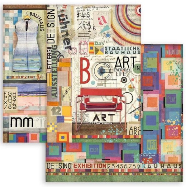 Stamperia 12x12 Scrapbooking Double face sheet - Bauhaus Art