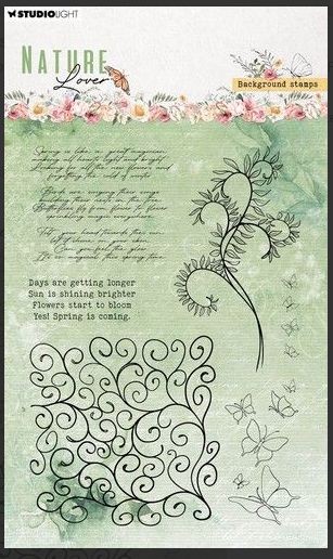 Studio Light Clear Stamps Background stamps Nature Lover nr.594 99x139x3mm