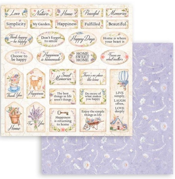 Stamperia Scrapbooking Double face sheet - Create Happiness Welcome Home labels
