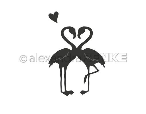 alexandraRENKE Die / Stanzschablone Flamingo Herz