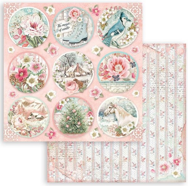 Stamperia Stamperia Scrapbooking Double face sheet - Sweet winter rounds