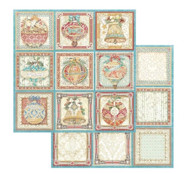 Stamperia Christmas Greetings 12x12 Inch Paper Sheet Tags (SBB943)