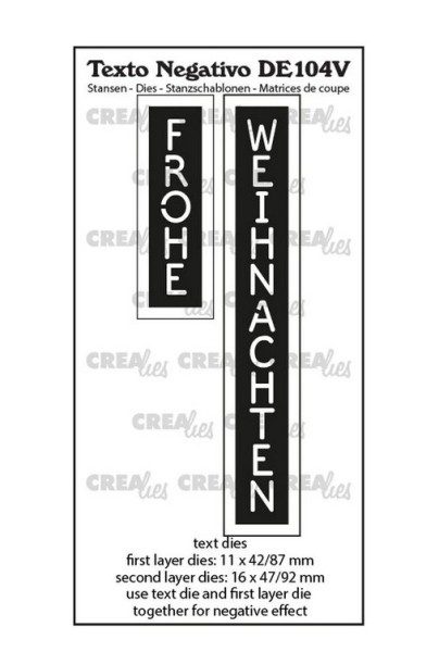 Crealies • Stanzschablone Frohe Weihnachten vertikal