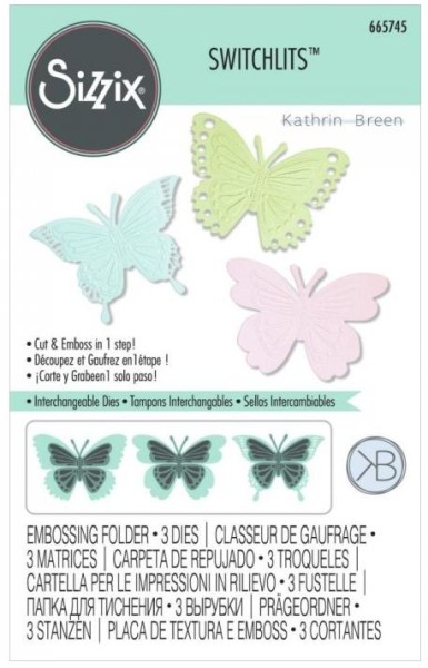 Sizzix Switchlits Embossing Folder Detailed Butterflies Breen