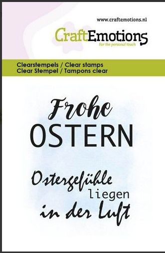 CraftEmotions Clearstamps 6x7cm - Text Frohe Ostern DE
