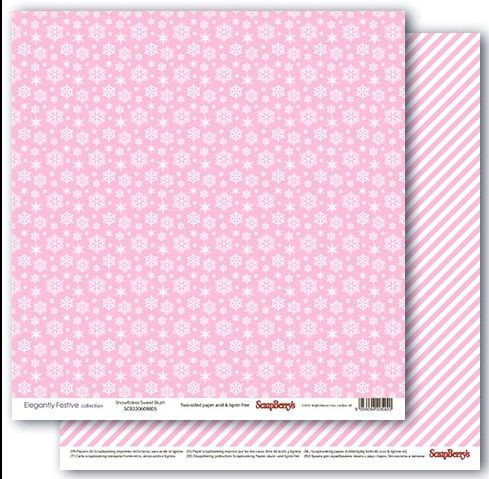 ScrapBerrys Elegantly Festive Collection Snowflakes Sweet Blush SCB 220609805