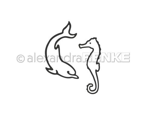 alexandraRENKE Dies / Stanzschablonen Delphin und Seepferdchen