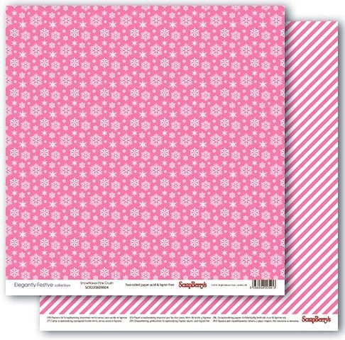 ScrapBerrys Elegantly Festive Collection Snowflakes Pink Cursh SCB 220609804