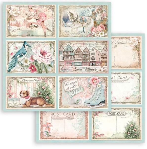 Stamperia Stamperia Scrapbooking Double face sheet - Sweet winter cards