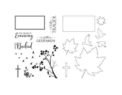 Mundart Stempel • Stanzschablone & Stempelset Deutsche Text "Trauer"