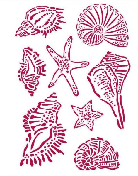 Stamperia Stencil G 21x29,7 cm - Romantic Sea Dream shells