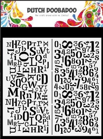 Dutch Doobadoo Mask Art Slimline Buchstaben & Zahlen 470.784.094 210x210mm