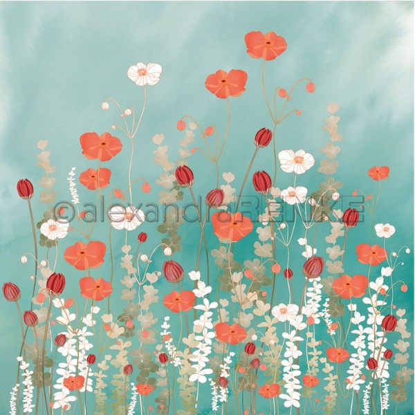 alexandraRENKE Designpapier 'Memories Mohnblumenwiese'