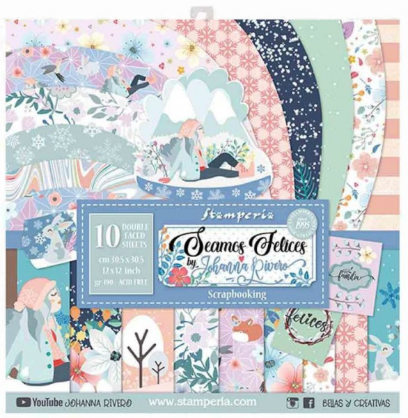 Stamperia 12x12 Paper Pack Seamos Felices (10 Blatt)