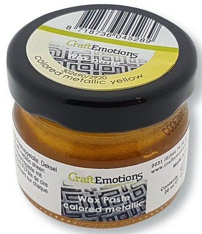 CraftEmotions Wax Paste farbig metallic - gelb 20 ml