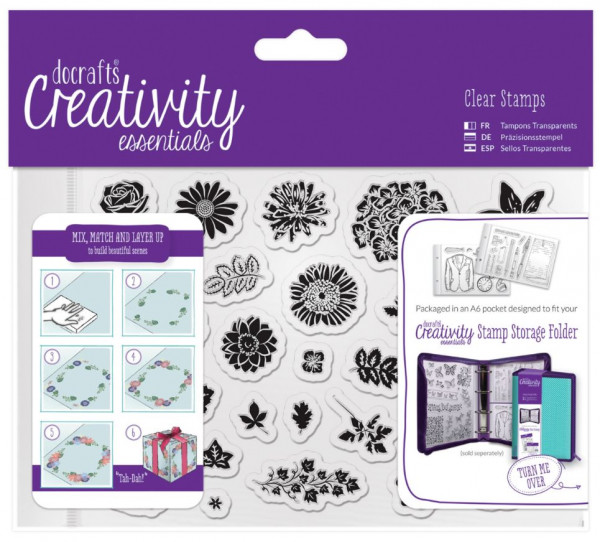 docrafts creativity essentials A6 Präzisionsstempel Trad Floral