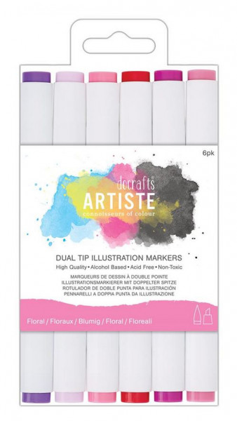 docrafts Artiste Dual Tip Illustration Markers Floral