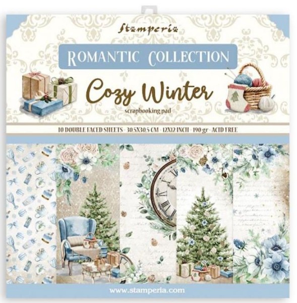 Stamperia Scrapbooking Pad 10 sheets 12x12 - Romantic Cozy winter