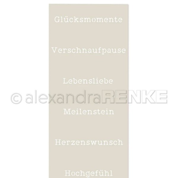 AlexandraRENKE Stencil 'Glücksmomente, Herzenswunsch, Lebensliebe'