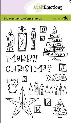 CraftEmotions clearstamps A6 - handletter - X-mas decorations 1 (Eng) Carla Kamphuis
