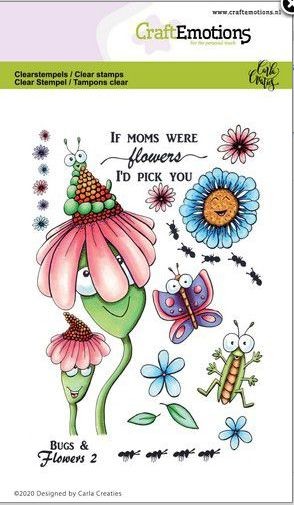 CraftEmotions clearstamps A6 - Bugs & flowers 2 Carla Creaties