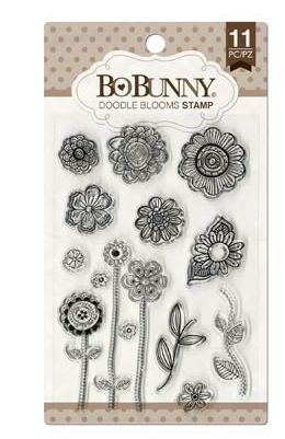 BoBunny Doodle Blooms Stamps Clear Stamps , Blüten