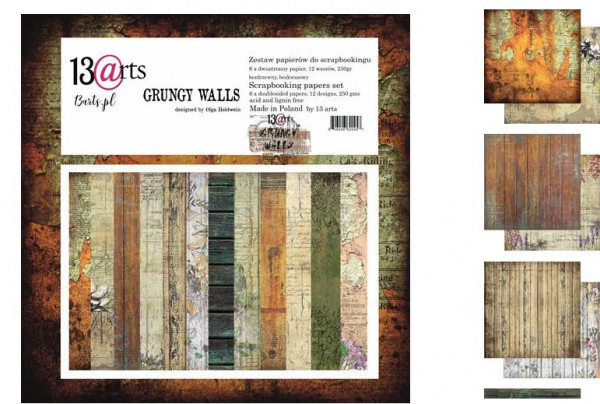 13@rts 12x12 Paper Collection Set Grungy Walls