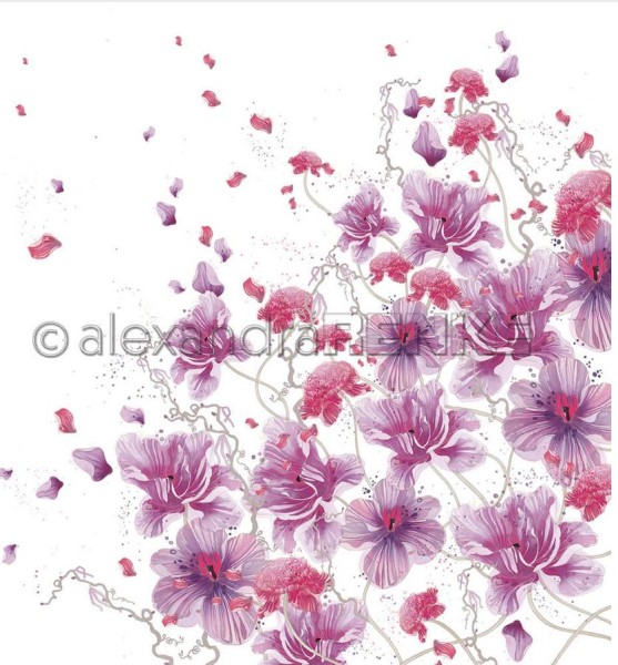 AlexandraRENKE Designpapier Zarte Blumen in Purpur