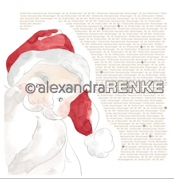 alexandraRENKE Designpapier 'Weihnachtsmann Typo'