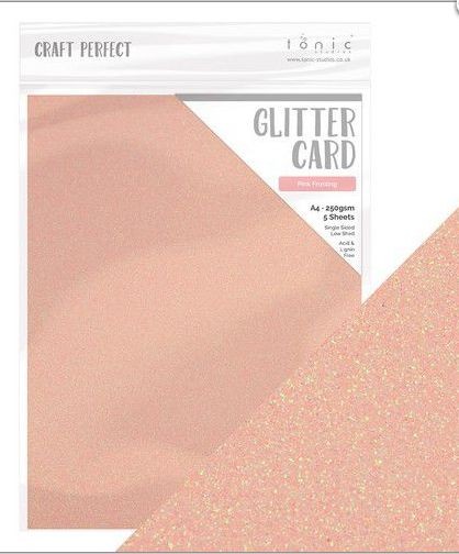 Tonic Studios glitter karton - Pink Frosting A4 5 Bg 9955e
