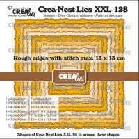 Crealies Crea-Nest-Lies XXL Square with rough edges and stitches Crealies Crea-Nest-Lies XXL Square with rough edges and stitches