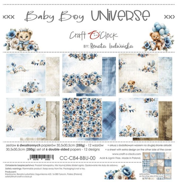 Craft O'Clock Baby Boy Universe 12x12 Inch Paper Set