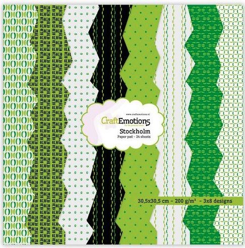 CraftEmotions Paper pad Stockholm - Grün 24 BG 30,5x30,5cm 12 inch