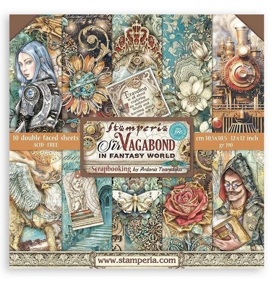 Stamperia Sir Vagabond in Fantasy World 12x12 Inch Paper Pack