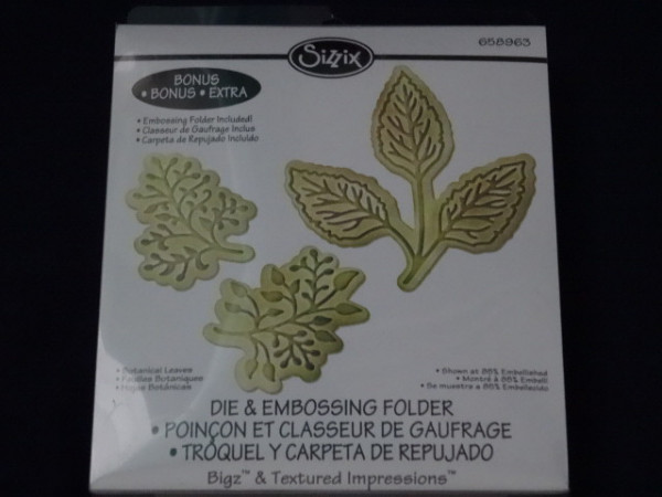 Sizzix BIGZ DIE und Embossingfolder Botanical leaves