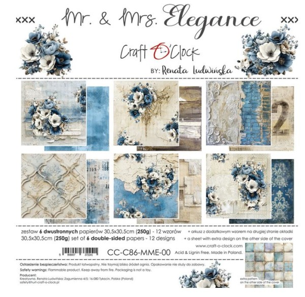 Craft O'Clock Mr. & Mrs. Elegance 12x12 Inch Paper Set