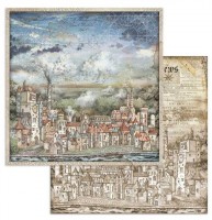 Stamperia 12x12 Scrapbooking paper double face Sir Vagabond cityscape Stamperia 12x12 Scrapbooking paper double face Sir Vagabond cityscape