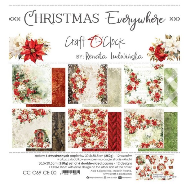 Craft O'Clock Christmas Everywhere 12x12 Inch Paper Set